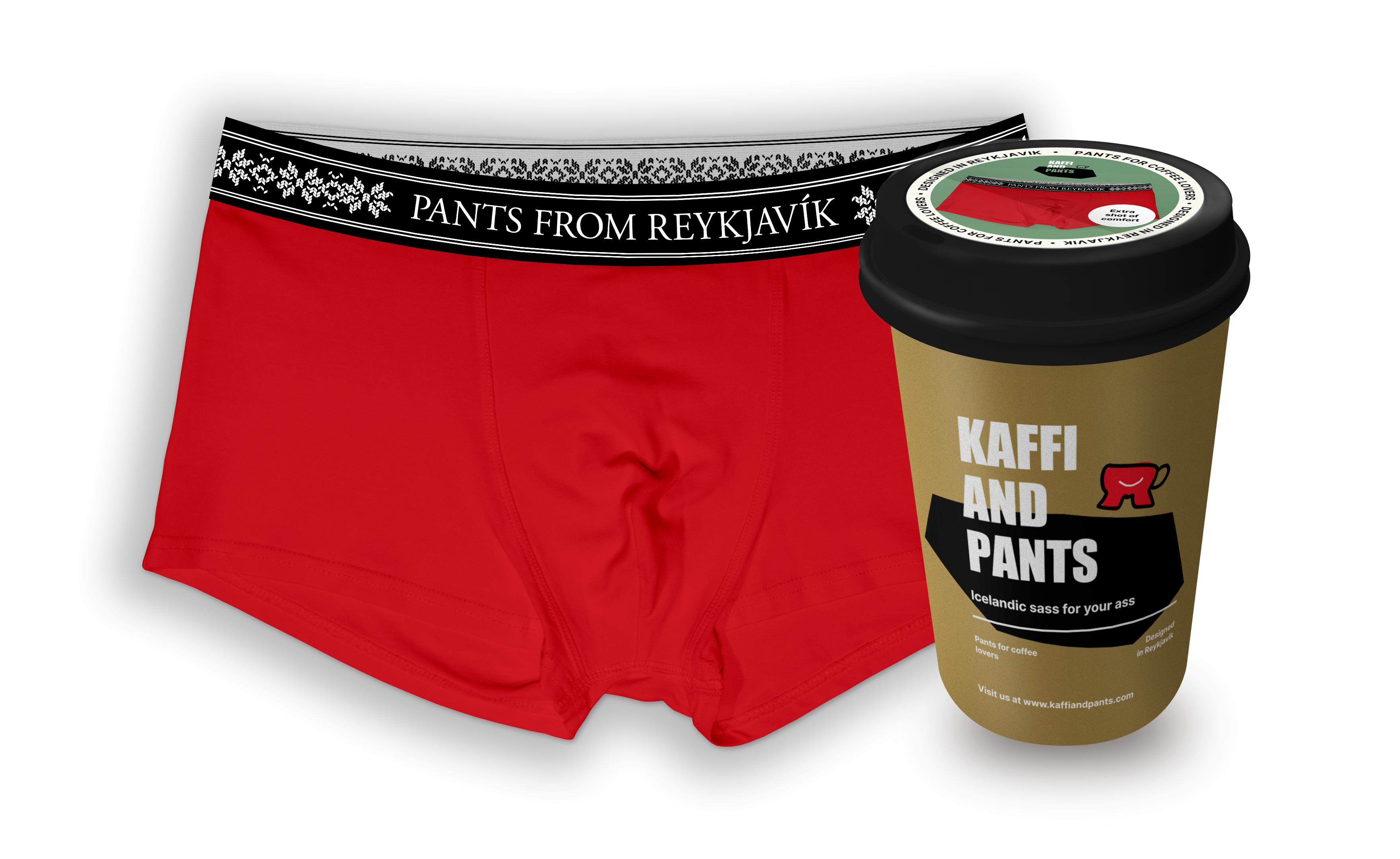 PANTS FROM REYKJAVIK - Organic cotton boxer briefs (red)